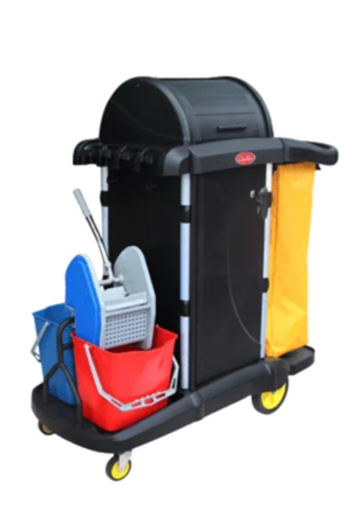 Multipurpose Cleaning Cart with Cover With 2 Buckets and Trolley head